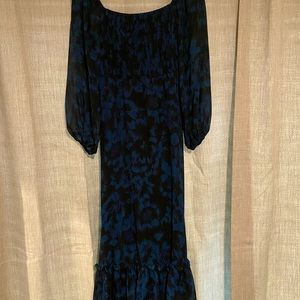 Black/blue maxi dress, size S
